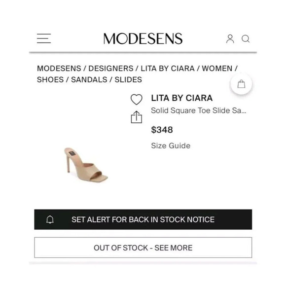 Lita by Ciara Solid Square Toe Leather Slide EU Size 41 US Size 10 Color Cream - Picture 13 of 15